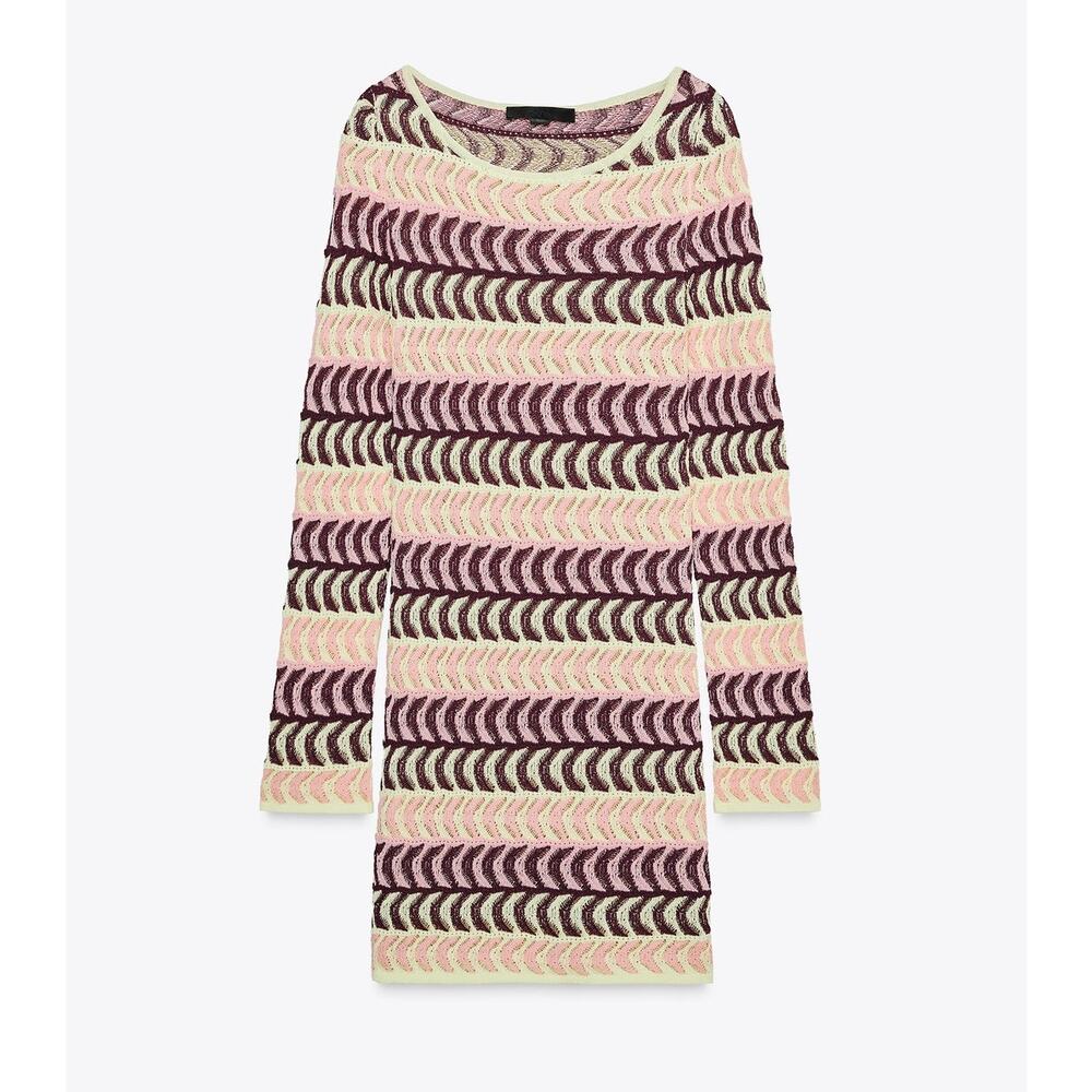 Zara NWT Striped Knit Off Shoulder Bodycon Mini Dress M Resort - Picture 15 of 16